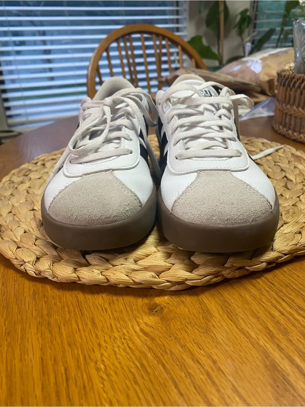 adidas Kids White Black & Cream Lifestyle Sneakers